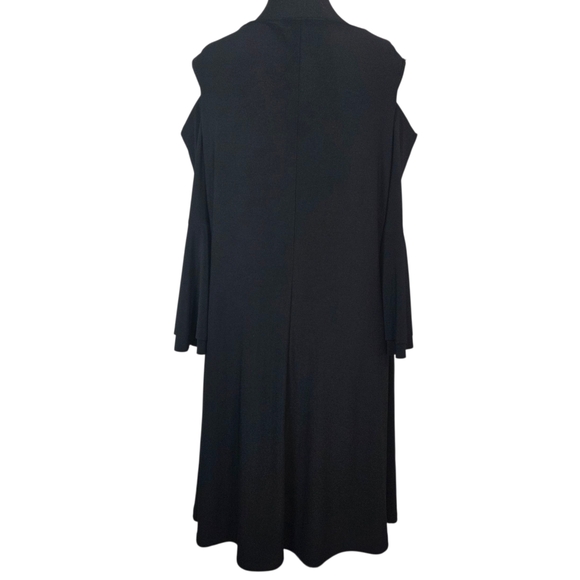 Ralph Lauren Black Cold Shoulder Midi Dress With Bell Sleeves Size XL - Picture 5 of 7